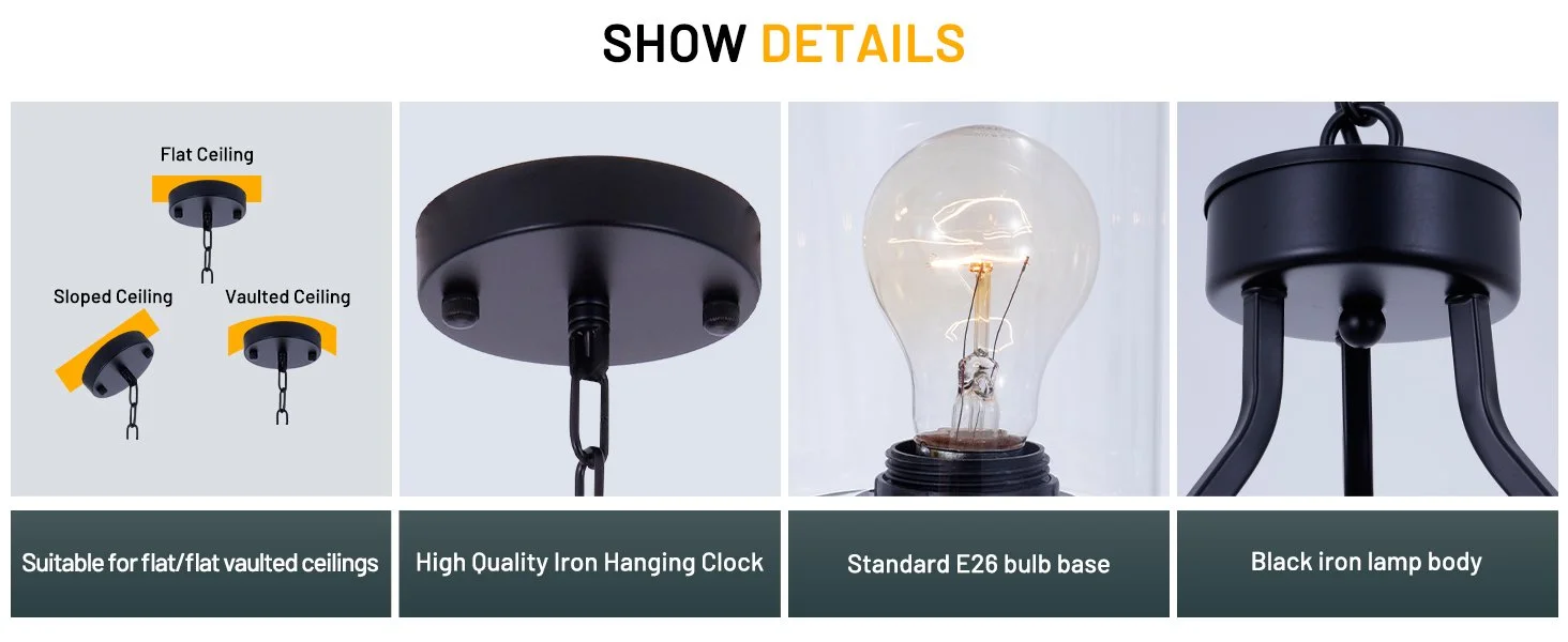 6-Head Black Iron Pendant Light DS-DY60 — EFperfect